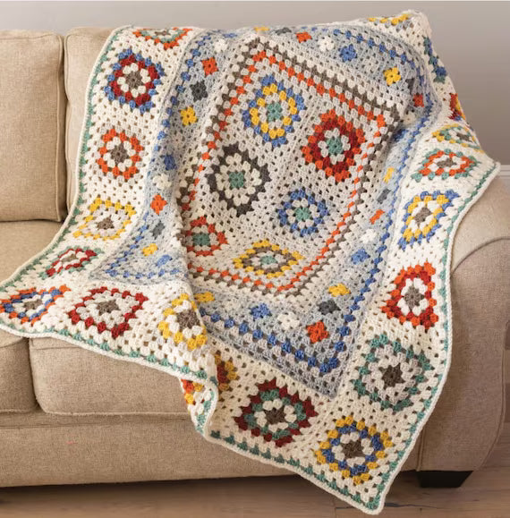 Granny Afghan & Pillow Crochet Pattern