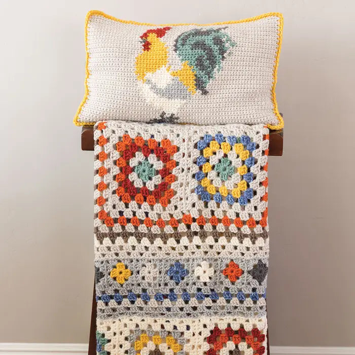 Granny Afghan & Pillow Crochet Pattern